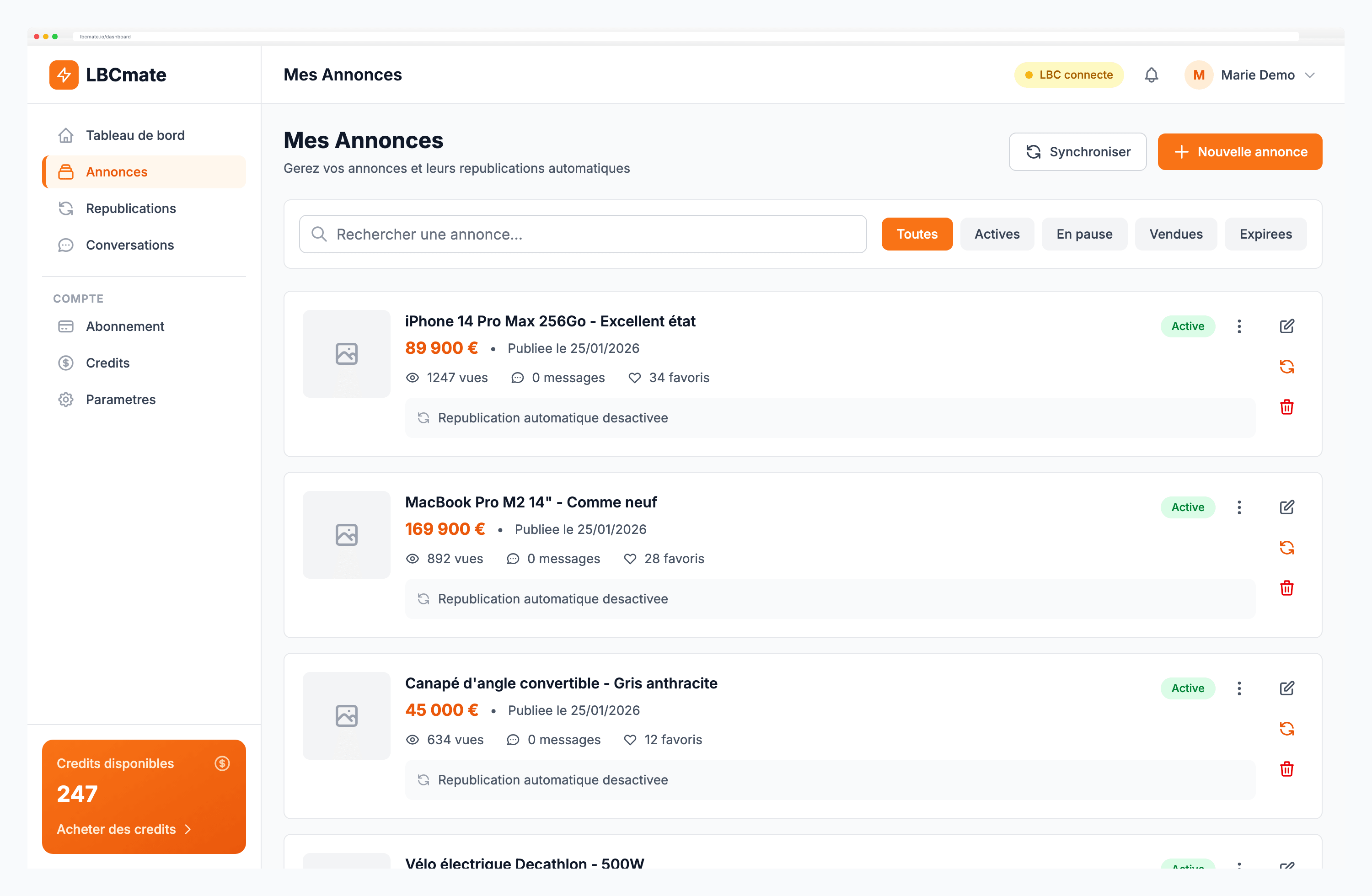 Programmation republication automatique